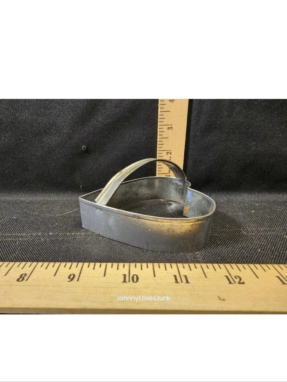 Antique Heart Shaped Cookie Cutter Form With Integral Handle